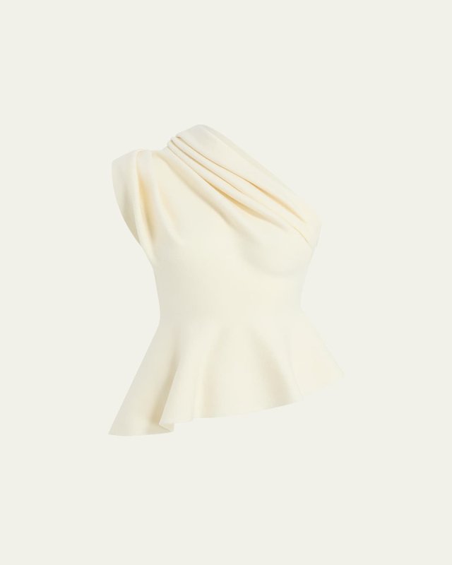 Aimee Draped One-Shoulder Peplum Top